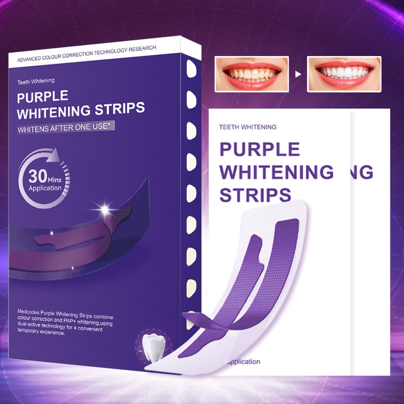 V34 Purple Glowing Dry Tooth S - Teeth Whitening Strips avaliação e preço