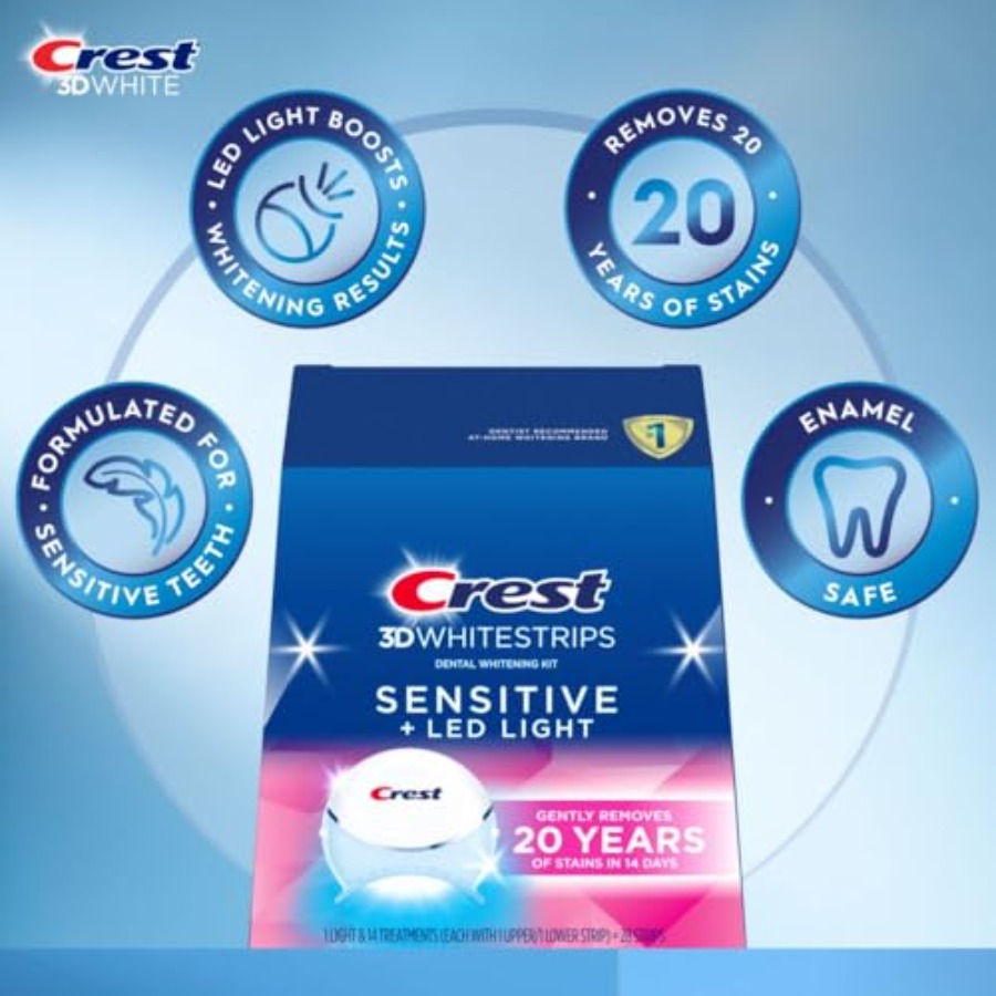 Crest 3D Whitestrips Sensitive - Teeth Whitening Strips avaliação e preço