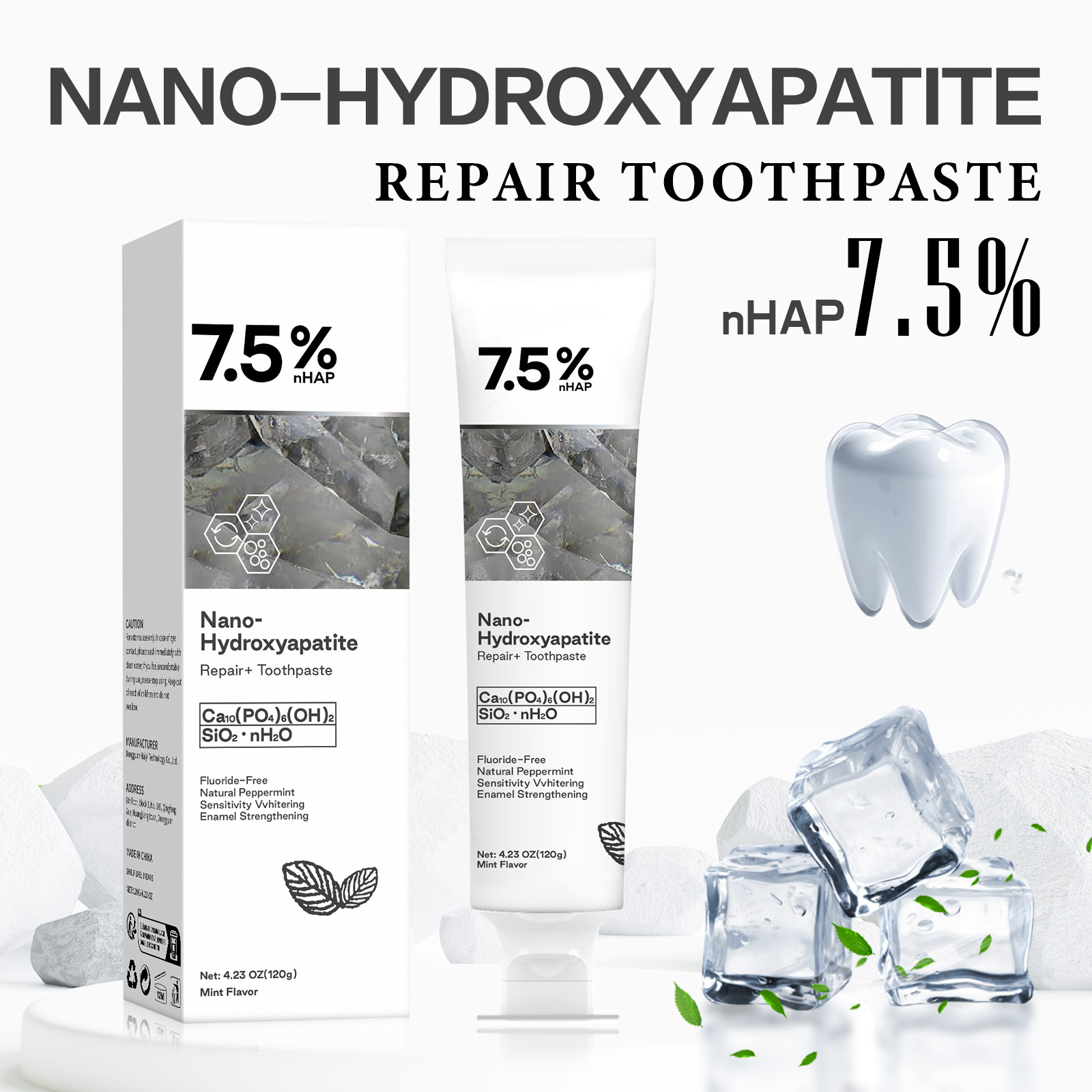 Nano Hydroxyapatite Toothpaste - Teeth Whitening With Hydrogen Peroxide avaliação e preço