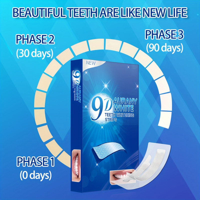 21 Pairs of 9D Aurany White Te - Teeth Whitening With Hydrogen Peroxide avaliação e preço