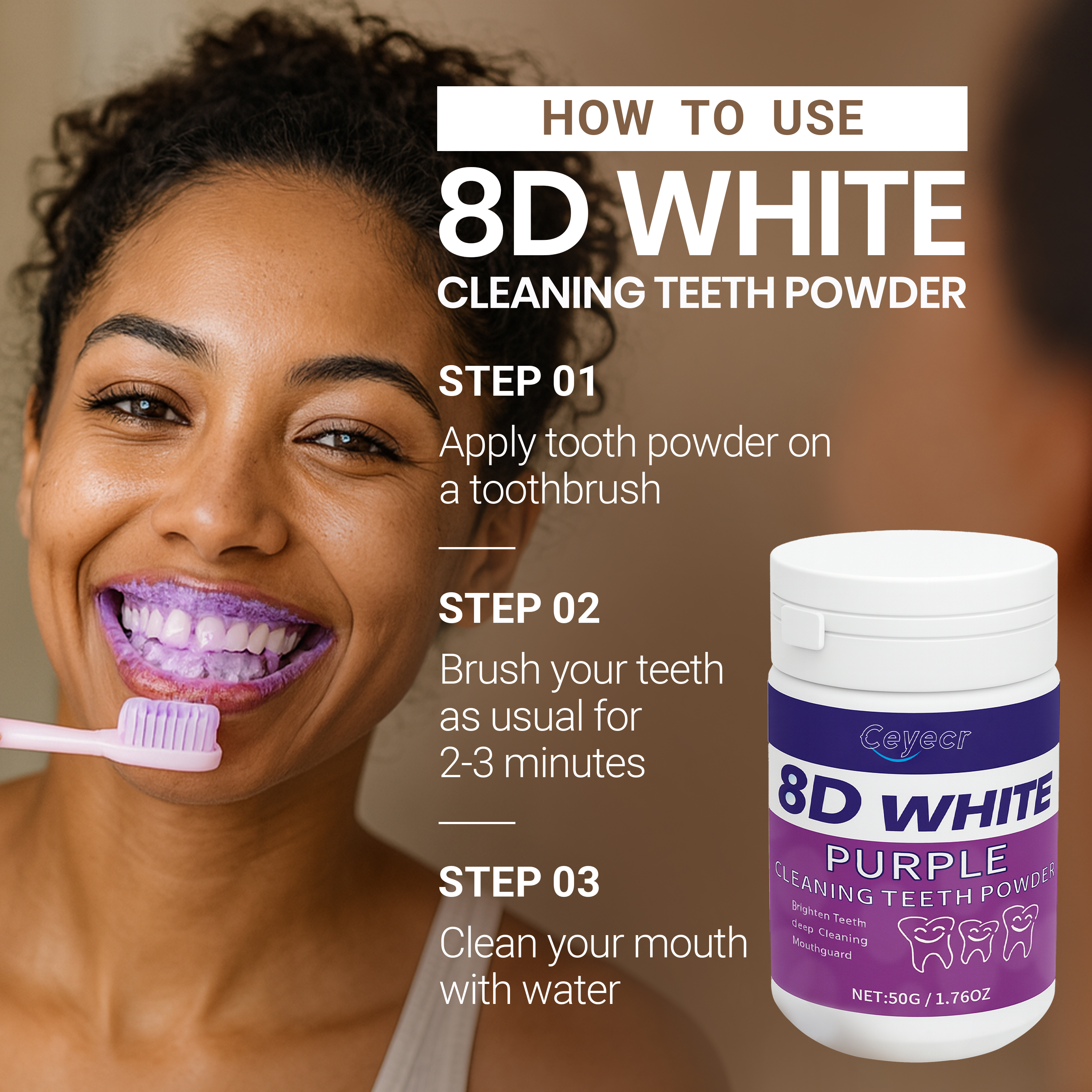 8D white Teeth Whitening Powde - Teeth Whitening Diy avaliação e preço