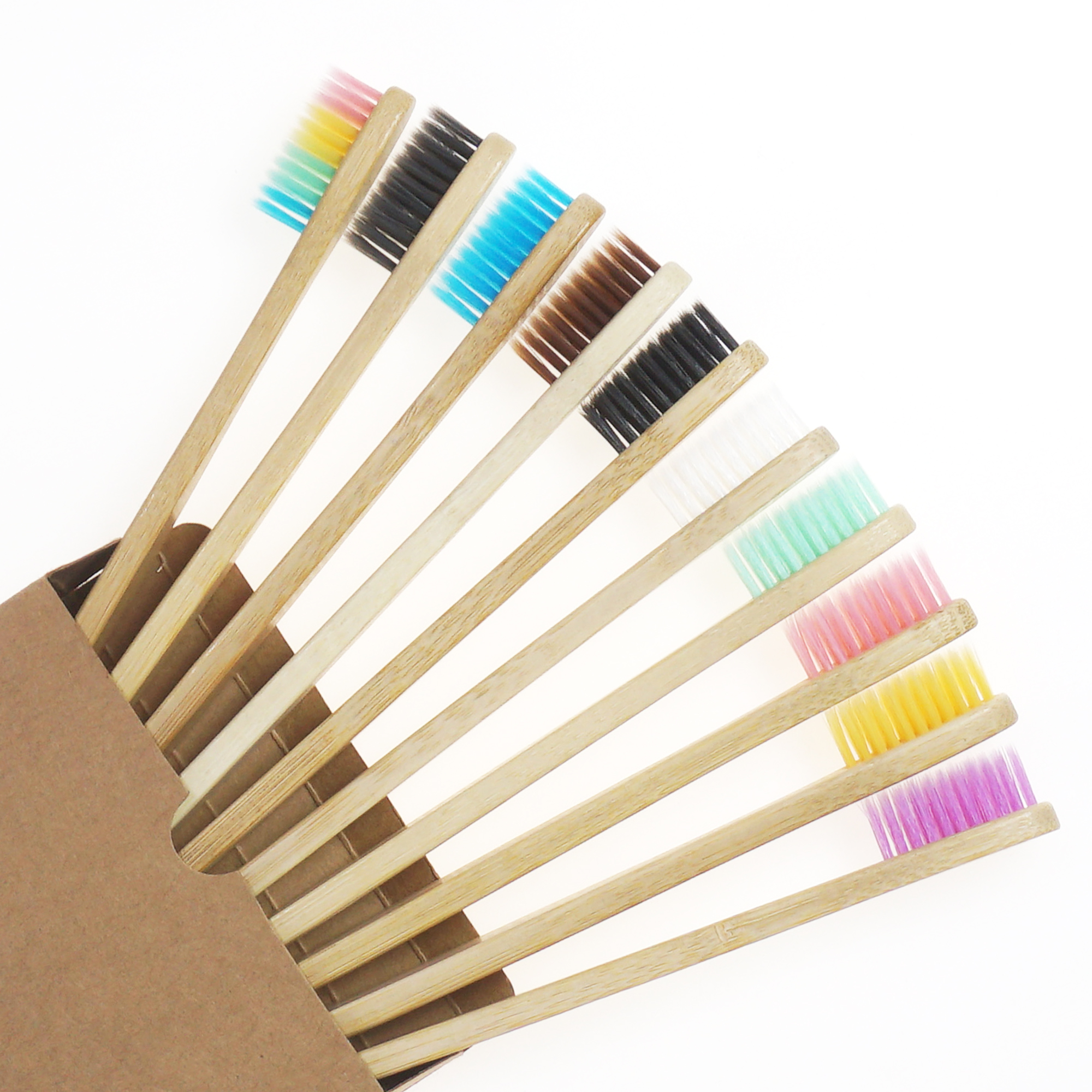 100PCS Colorful Natural Bamboo - Teeth Whitening Logo avaliação e preço