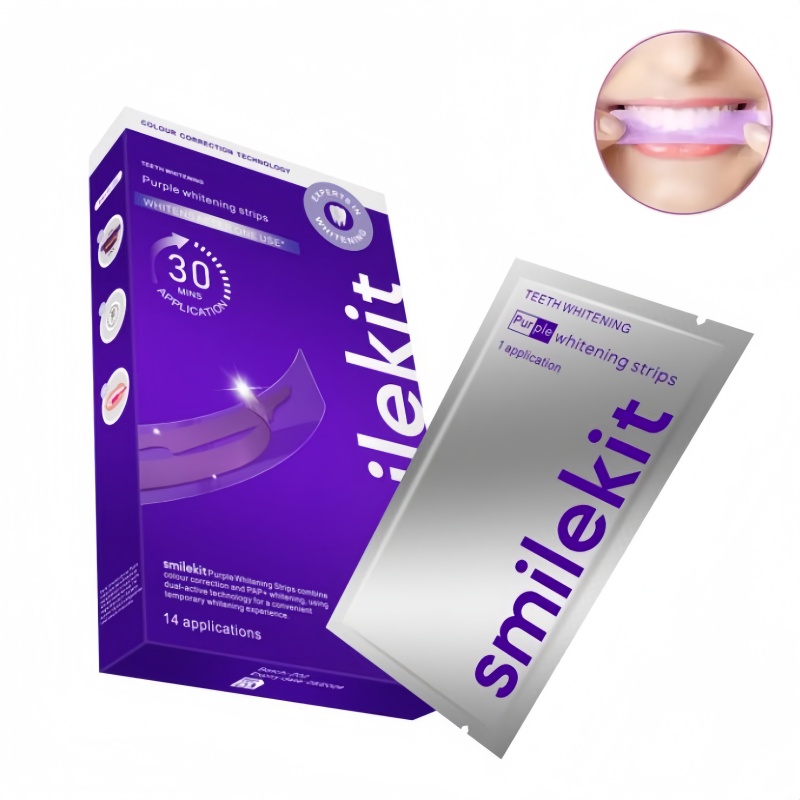 14 Pairs Purple Dental Strips  - Teeth Whitening Gel Pen avaliação e preço