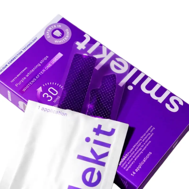 14 Pairs Purple Dental Strips  - Teeth Whitening Gel Pen avaliação e preço