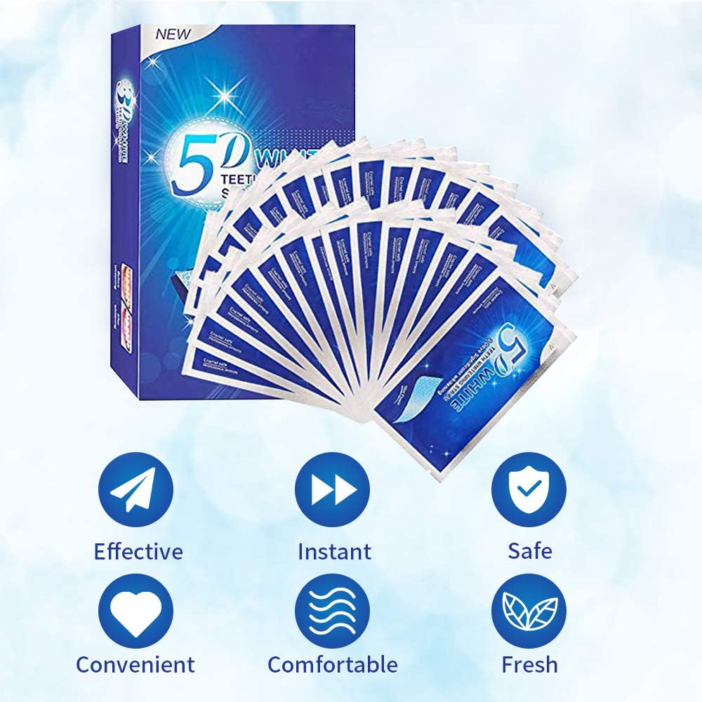 5D White Teeth Whitening Strip - Teeth Whitening With Hydrogen Peroxide avaliação e preço