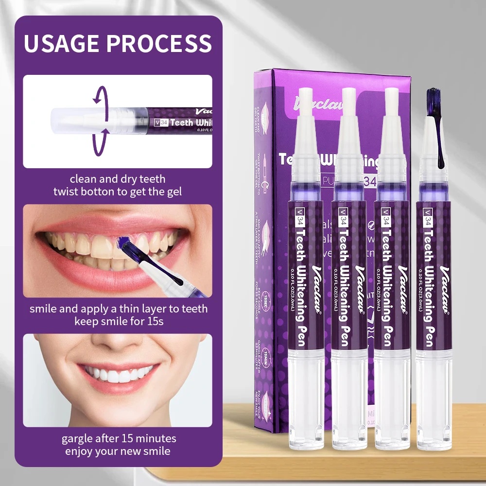 Vaclav V34 Purple teeth whiten - Teeth Whitening With Hydrogen Peroxide avaliação e preço